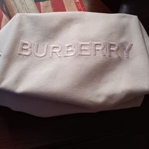 Burberry White Makeup Canvas Pouch